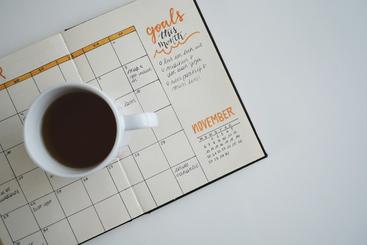 Calendario para organizar metas financieras
